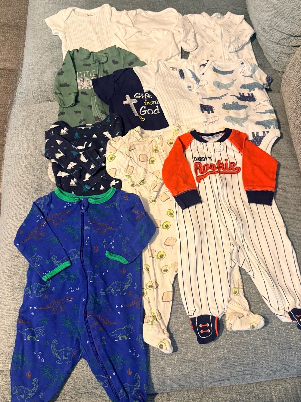 Different brand Mixed Color Boys Baby onesies, no stains good condition.